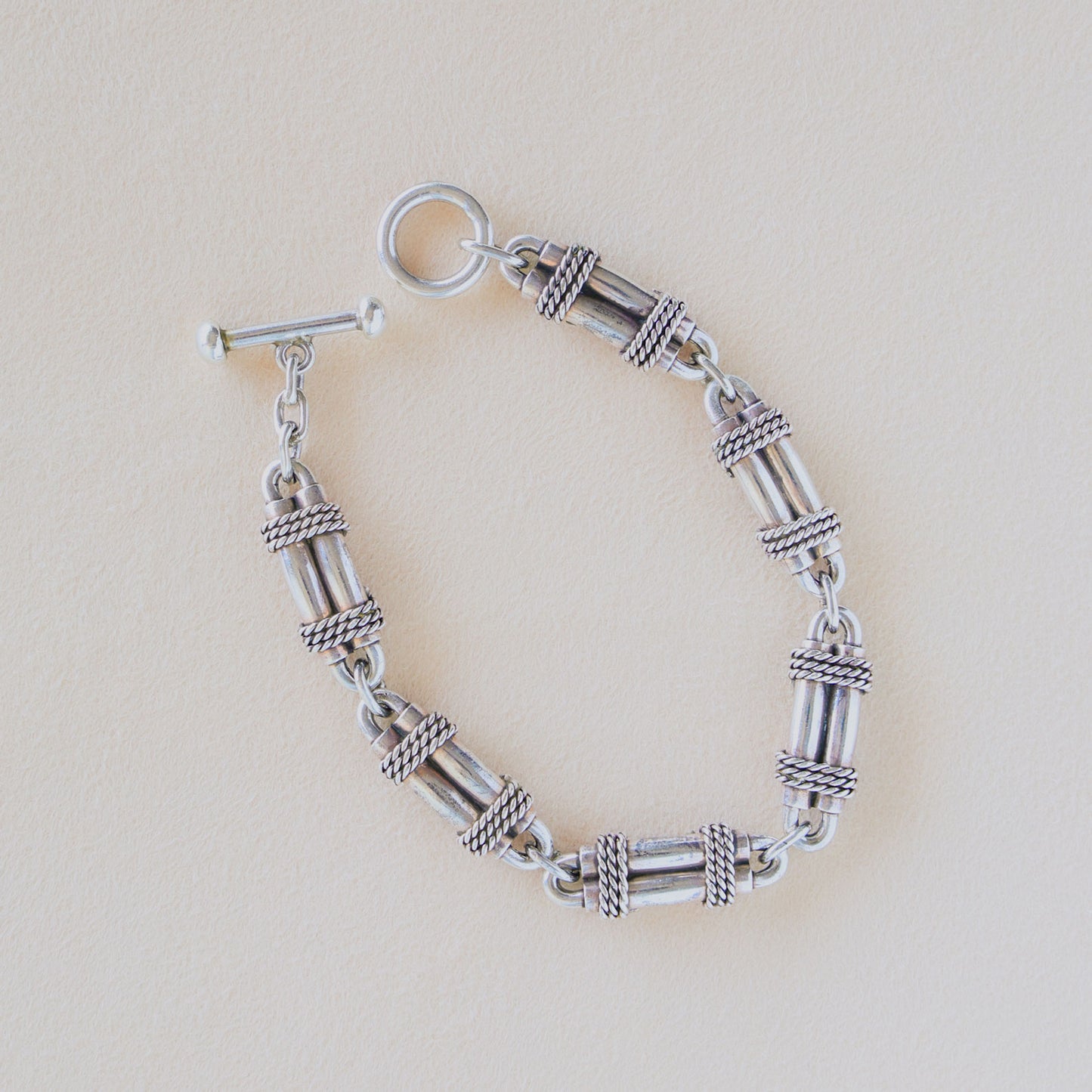 Sterling rope wrapped bracelet